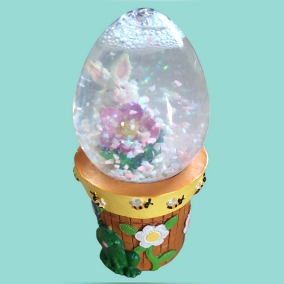 LOT OF ADORABLE VINTAGE EASTER BUNNY FIGURINES & PINK EGG HOLDER ~ HAND-PAINTED - Picture 8 of 12